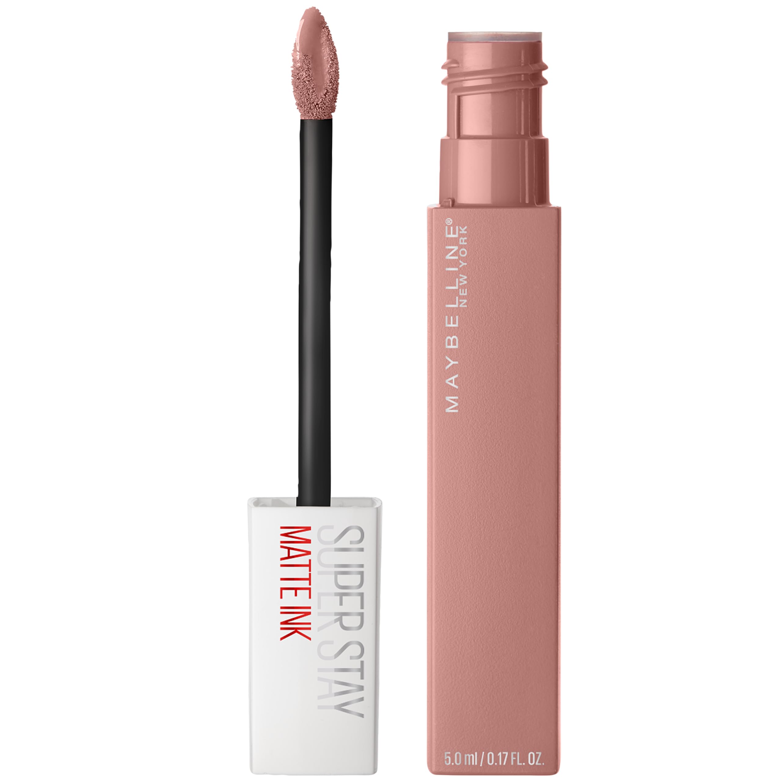Maybelline Super Stay Matte Ink Liquid Lipstick Makeup, Long Lasting High Impact Color, Up to 16H Wear, Seductress, Light Rosey Nude, 1 Count